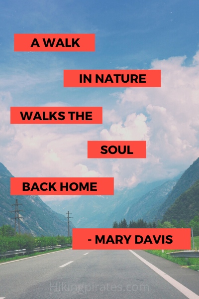 A walk in nature walks the soul back home.” - Mary Davis