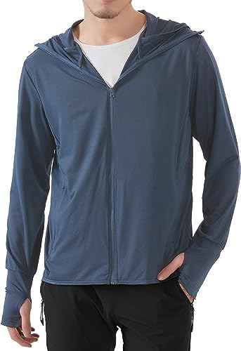 Hiking Pirates Locachy Men's UPF 50+ Sun Protection Outdoor Lightweight Full Zip Hoodie Jacket